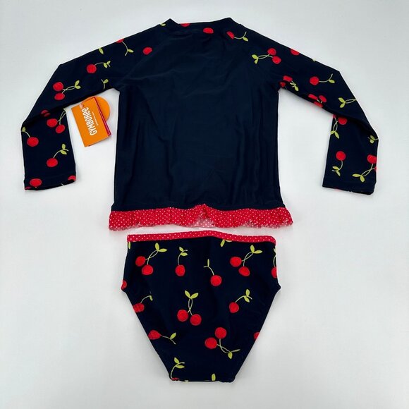 Gymboree Cherry Rashguard Swimsuit Set w/Matching Toweling Swim Cover sz 2T NWT - Picture 8 of 9